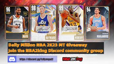 Free NBA 2K23 MT Giveaway at NBA2king Discord.

Buy NBA 2K MT Coins, NBA 2K23 MT from NBA2king.com. Use the coupon code: &quot;NBA2KING&quot; to get 3% off.